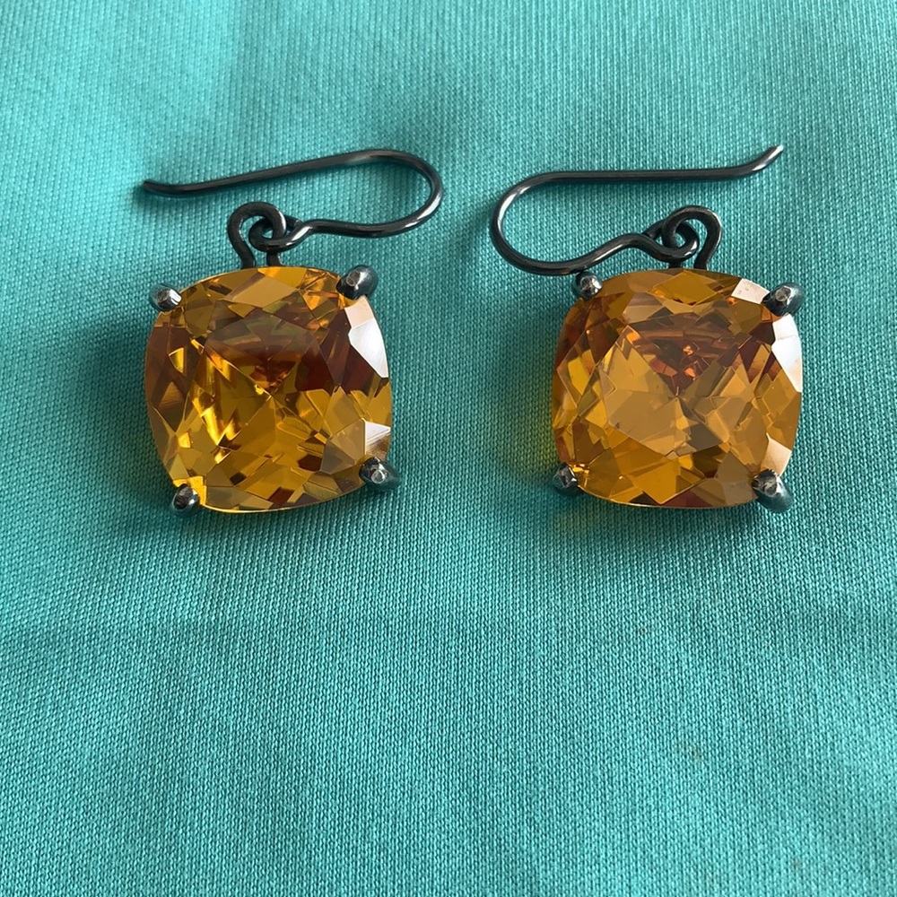 Bottega Veneta Yellow Crystal Earrings